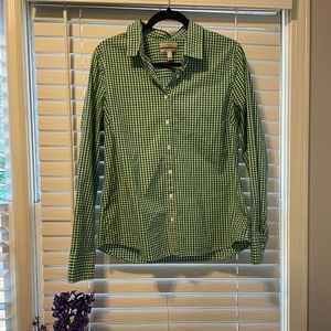 J.Crew Green Gingham Button Down